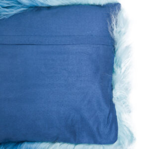 Bosie Real Mongolian Fur Blue Ombre Rectangular Cushion