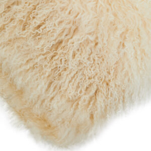 Bosie Real Mongolian Fur Natural Ombre Square Cushion