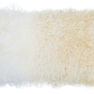 Bosie Real Mongolian Fur Natural Ombre Rectangular Cushion