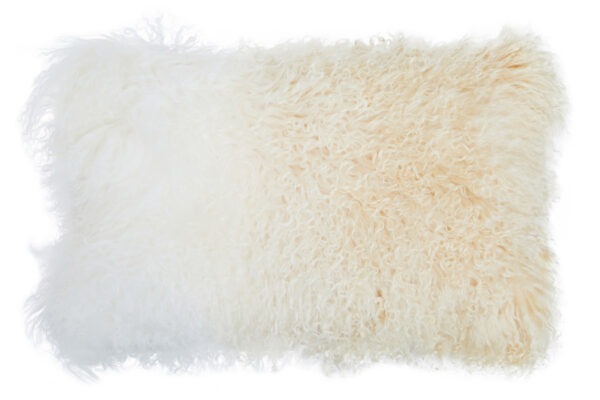 Bosie Real Mongolian Fur Natural Ombre Rectangular Cushion