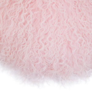 Bosie Real Mongolian Fur Pink Round Cushion