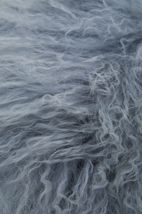 Bosie Real Mongolian Fur Grey Round Cushion
