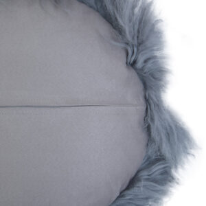 Bosie Real Mongolian Fur Grey Round Cushion
