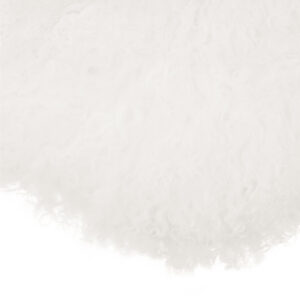 Bosie Real Mongolian Fur White Round Cushion