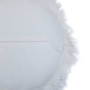 Bosie Real Mongolian Fur White Round Cushion