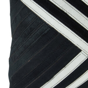 Bosie Safira Black and White Hair on Leather Cushion