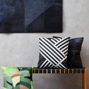 Bosie Safira Botanical Hair on Leather Cushion