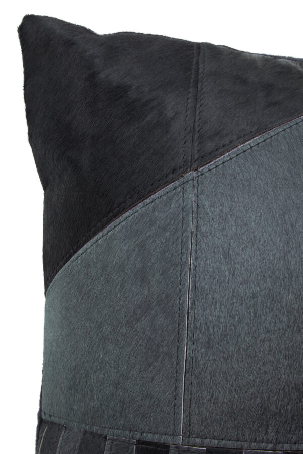 Bosie Safira Black And Grey Hair on Leather Cushion