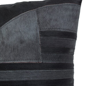 Bosie Safira Black And Grey Hair on Leather Cushion