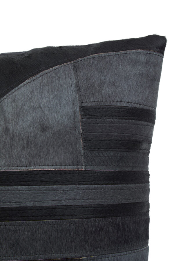 Bosie Safira Black And Grey Hair on Leather Cushion