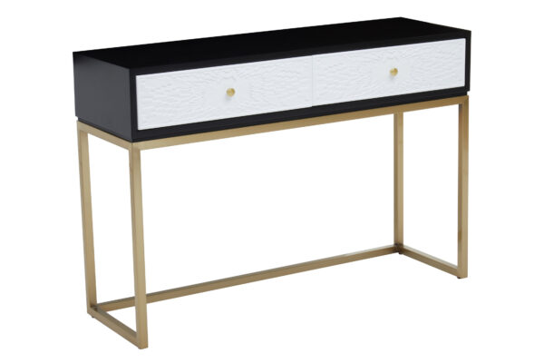 Dumas Black and White Console Table with Drawers