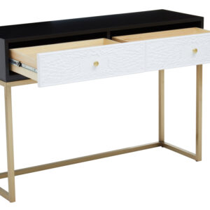 Dumas Black and White Console Table with Drawers