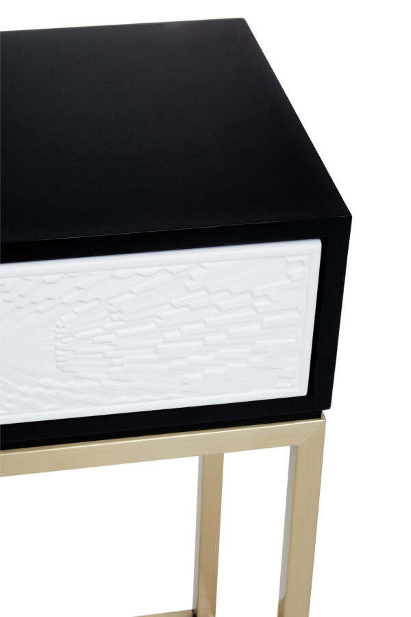 Dumas Black and White Console Table with Drawers