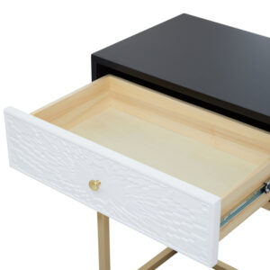 Dumas Black and White Console Table with Drawers