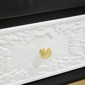 Dumas Black and White One Drawer Side Table