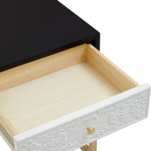 Dumas Black and White One Drawer Side Table