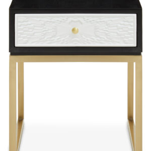 Dumas Black and White One Drawer Side Table