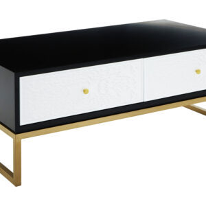 Dumas Black and White Four Drawer Coffee Table