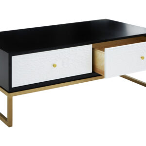 Dumas Black and White Four Drawer Coffee Table