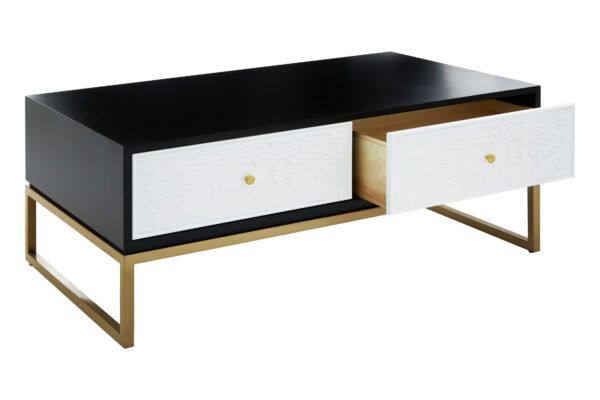 Dumas Black and White Four Drawer Coffee Table
