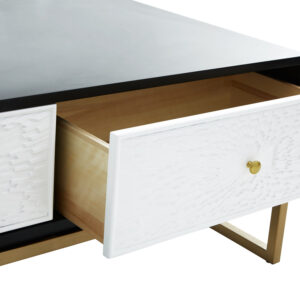 Dumas Black and White Four Drawer Coffee Table