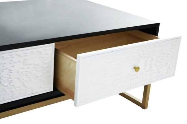 Dumas Black and White Four Drawer Coffee Table