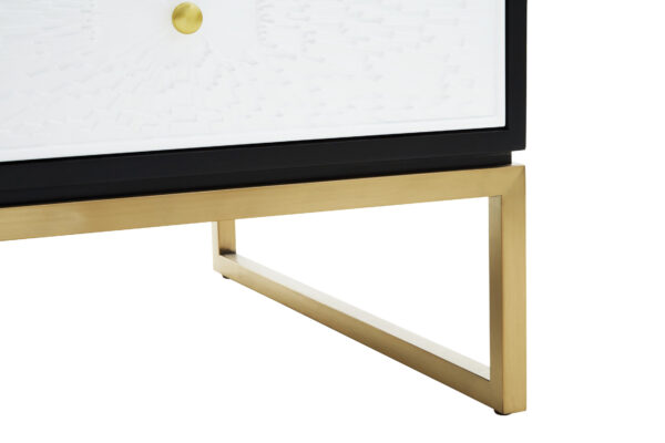 Dumas Black and White Four Drawer Coffee Table