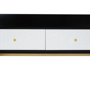 Dumas Black and White Four Drawer Coffee Table