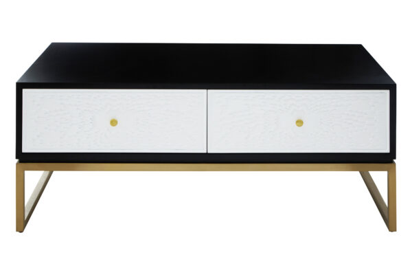 Dumas Black and White Four Drawer Coffee Table