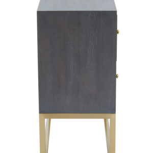 Deskey Grey Shagreen Effect Four Drawer Console Table