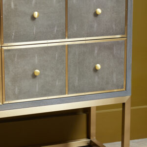 Deskey Grey Shagreen Effect Four Drawer Console Table