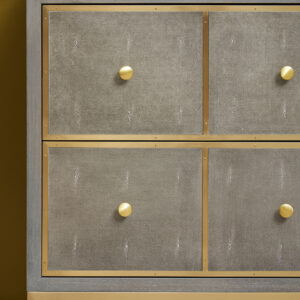 Deskey Grey Shagreen Effect Four Drawer Console Table