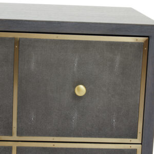 Deskey Grey Shagreen Effect Four Drawer Console Table