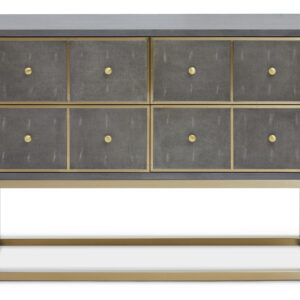 Deskey Grey Shagreen Effect Four Drawer Console Table