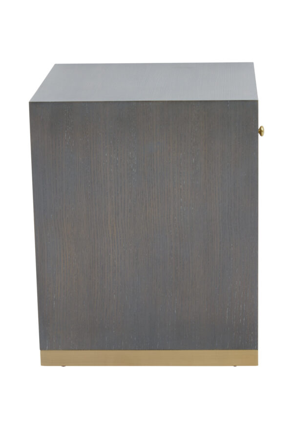 Deskey One Drawer Grey Shagreen Effect Side Table