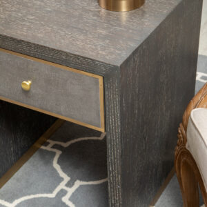 Deskey One Drawer Grey Shagreen Effect Side Table