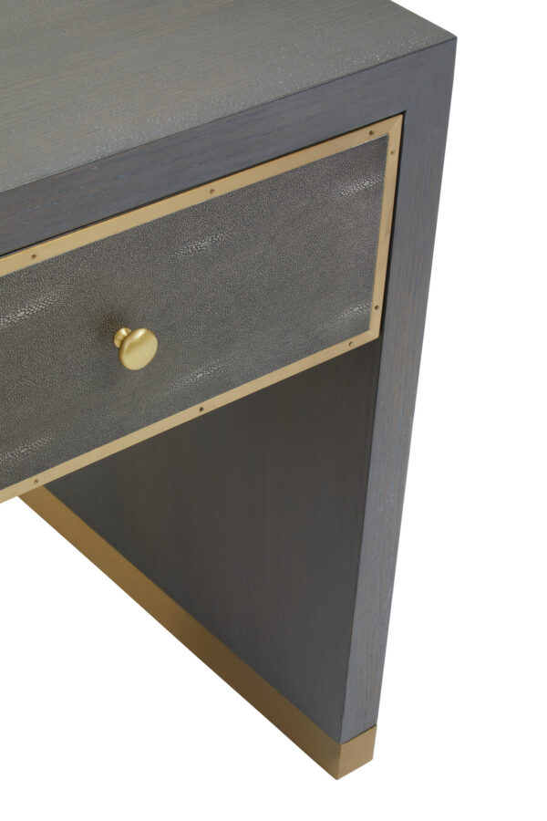 Deskey One Drawer Grey Shagreen Effect Side Table