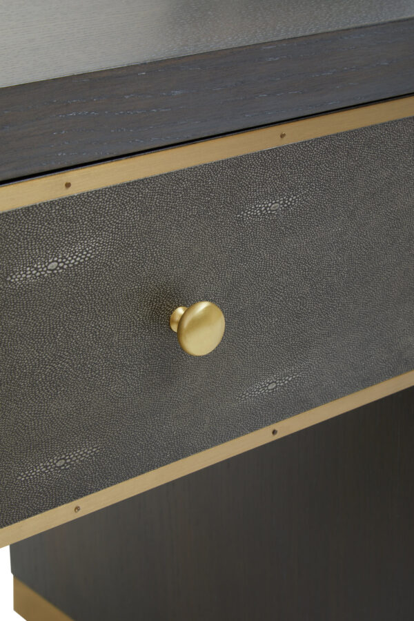 Deskey One Drawer Grey Shagreen Effect Side Table