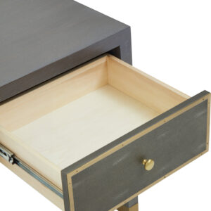 Deskey One Drawer Grey Shagreen Effect Side Table