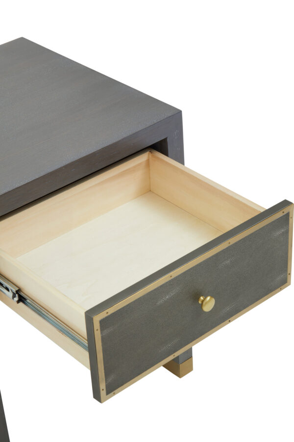 Deskey One Drawer Grey Shagreen Effect Side Table