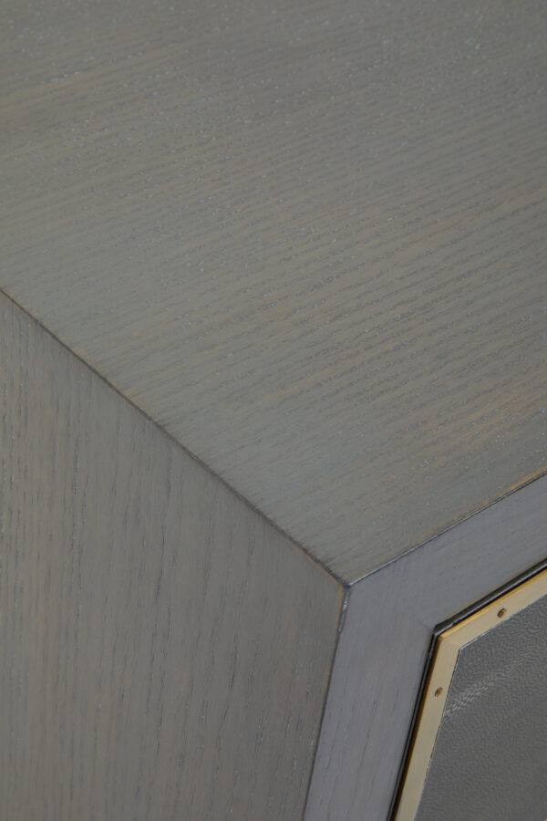Deskey One Drawer Grey Shagreen Effect Side Table