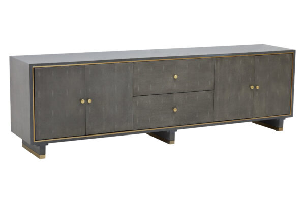 Deskey Grey Shagreen Effect Media Unit