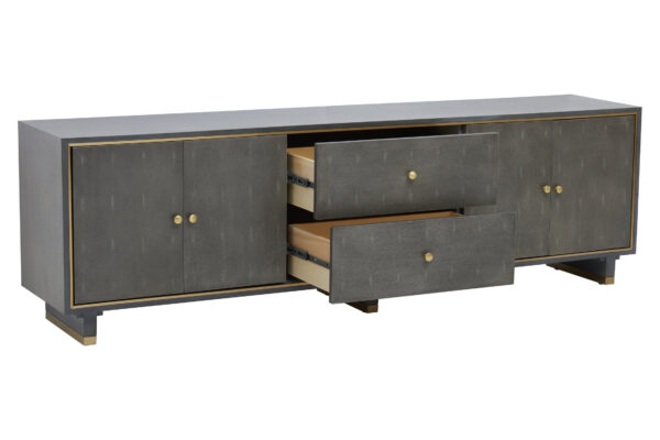 Deskey Grey Shagreen Effect Media Unit