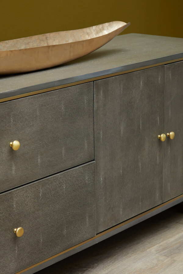 Deskey Grey Shagreen Effect Media Unit