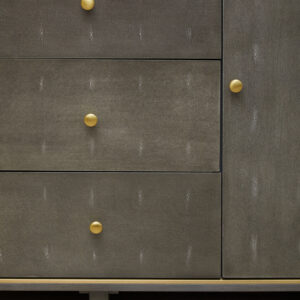 Deskey Grey Shagreen Effect Three Drawer Sideboard