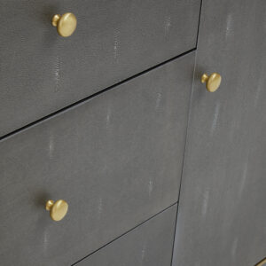 Deskey Grey Shagreen Effect Three Drawer Sideboard