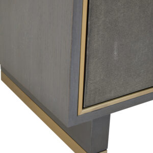 Deskey Grey Shagreen Effect Three Drawer Sideboard