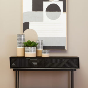 Jakara Black Finish Console Table with 2 Drawers