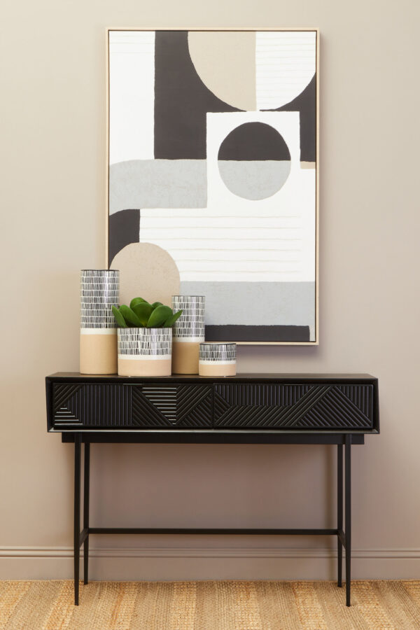 Jakara Black Finish Console Table with 2 Drawers