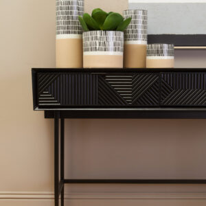 Jakara Black Finish Console Table with 2 Drawers